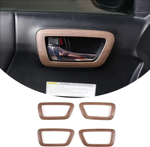 Vista 11 de 4 piezas de ABS para apariencia interior de automóvil, cubierta de panel de manija de puerta compatible con Toyota Tacoma 2016 2017 2018 2019 2020