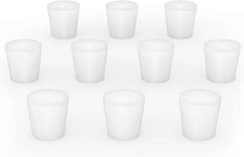 Vista 10 de stonylab Tapón de goma de silicona, tapones de silicona cónicos blancos para sello de laboratorio (paquete de 10, 3#)