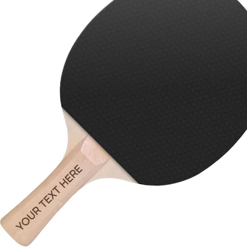 Vista 2 de Pala de ping pong grabada a medida – Raqueta de tenis de mesa personalizada con tu texto en el mango – Elige goma roja, negra o mixta aprobada por