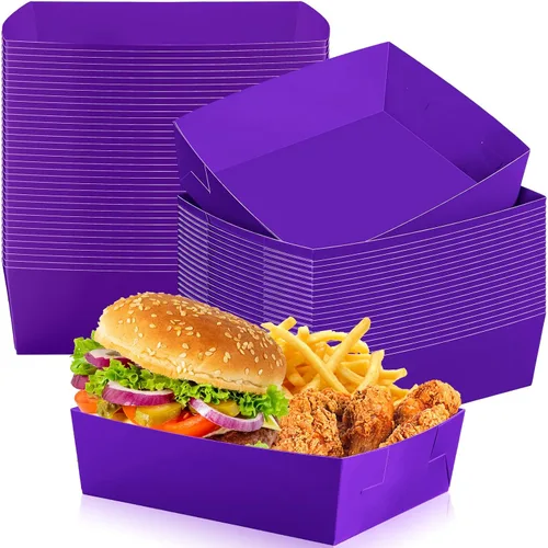 Vista 17 de Uiifan Bandejas de papel extra grandes de 5 libras desechables para comida, barco, nachos, bandejas para servir aperitivos, resistentes a la grasa