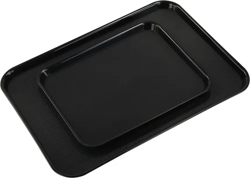 Vista 4 de Teyyvn Paquete de 4 bandejas de plástico, bandeja grande para botas, 25.35 x 17.63 pulgadas, color negro