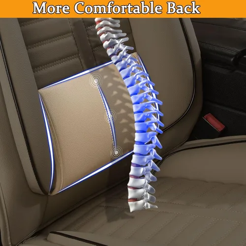 Vista 4 de Juego completo de fundas de asiento de automóvil para Ford Explorer 2004-2023, 2024 y 2025, juego completo de fundas de asiento de cuero con soporte