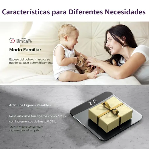 Vista 5 de Ovutek Báscula digital de baño, báscula de peso de 450 libras, más precisa hasta 0.05 libras, báscula de pesaje automática para peso corporal, bebé