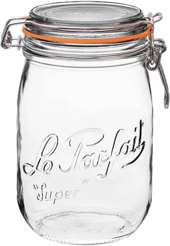 Vista 22 de Le Parfait Super Jar, tarros de conservas, tarro de vidrio francés de 250mL con cuerpo redondo, tarros de vidrio con tapa hermética, tarros