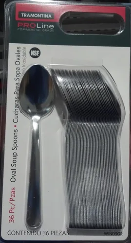 Vista 2 de Tramontina Pro Line 36 Tenedores de cena de acero inoxidable de grado comercial + 36 cucharas de sopa Tramontina Pro Line