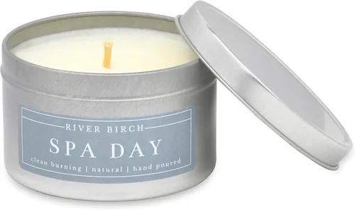 Vista 59 de River Birch Candles - Vela perfumada de almendra + miel, velas de soja de alta calidad, totalmente naturales, no tóxicas, vela de viaje de lata