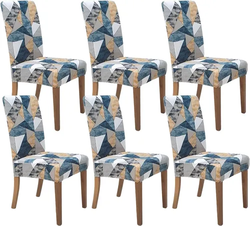 Vista 28 de SPRINGRICO Fundas navideñas para sillas de comedor, paquete de 6, fundas elásticas para sillas de comedor, fundas para sillas Parsons de cocina