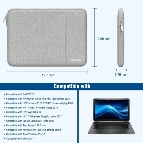 Vista 212 de MOSISO Funda vertical de poliéster con bolsillo para laptop de 13 pulgadas, para computadora MacBook Air M4, M3, M2 y M1 de 2025 a 2018 y Pro M2