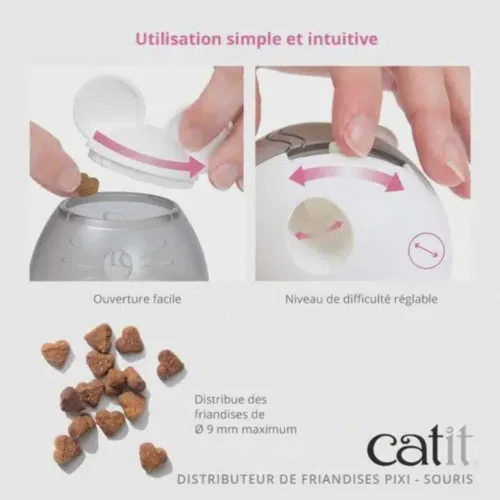 Vista 6 de Catit PIXI - Dispensador de golosinas, juguete interactivo para gatos, ratón