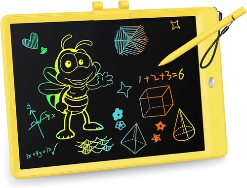 Vista 25 de KOKODI Tableta de escritura LCD, tableta de dibujo de 16 pulgadas, tabla de doodles colorida, almohadillas de dibujo electrónicas reutilizables Azul