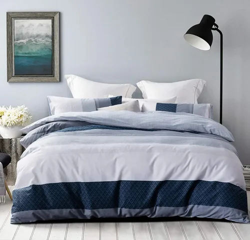 Vista 16 de SLEEPBELLA Funda de edredón tamaño Queen, 600 hilos de algodón reversible con ramas grises y flores amarillas (tamaño Queen, hojas blancas)
