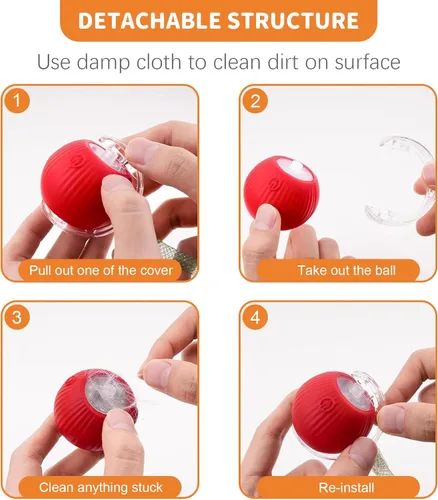 Vista 7 de Juguetes Interactivos para Gatos de Interior Pelota Automática Inteligente que Rueda para Gatitos Aburridos Mascota Mejorada de Movimiento Rápido