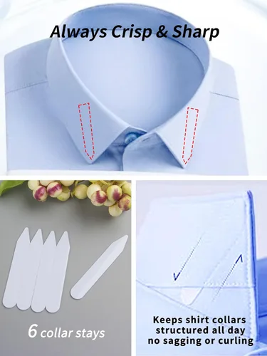 Vista 2 de YIZHONG Camisa de imitación con cuello desmontable Dickie Collars para mujeres y hombres Azul 1pc