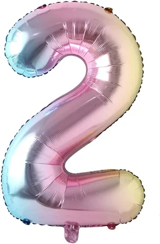 Vista 4 de Globos de números de 32 pulgadas, globo de aluminio, bola de dígitos degradados de arco iris, decoración de fiesta de cumpleaños, suministros