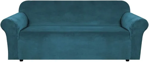 Vista 90 de H.VERSAILTEX Funda de terciopelo elástico para sillón, funda para sillón de 1 cojín para sala de estar, funda de muebles hecha de terciopelo grueso