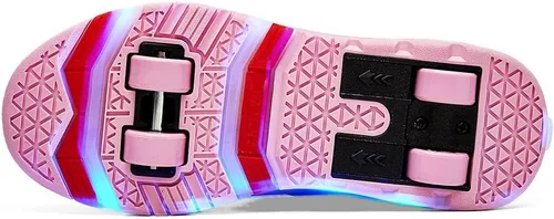 Vista 4 de HHSTS Boys Girls Shoes Roller Sneakers New Upgrade- 16 Light Up Modes 2&4 Sturdy Big Wheels USB Rechargeable Breathable Durable Easy-On Best Gift