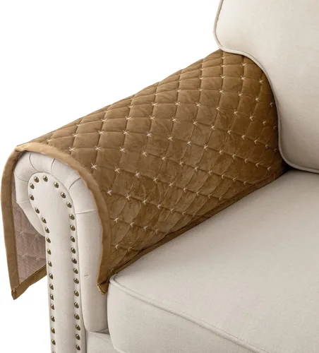 Vista 23 de Eismodra Fundas para reposabrazos, funda de sofá, fundas para respaldo, fundas antideslizantes para sillón para perros, gatos y mascotas, sofá Marrón