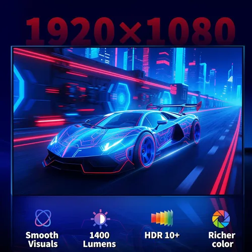 Vista 8 de [Compatible con Netflix y soporte 4K] Mini proyector HD 1080P de doble banda WiFi6 5G y BT 5.4 enfoque automático y evitar obstáculos Proyector