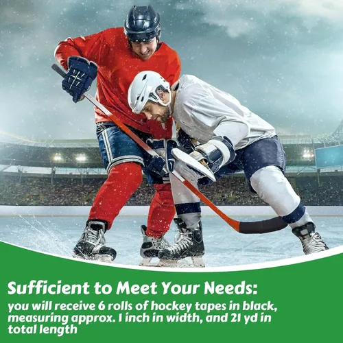 Vista 3 de Leelosp 6/12 Roll Hockey Tape Each 1 Inch x 63 ft Multipurpose Bat Cloth Tape Athletic Accessories Blade and Handle Hockey Stick Accessories for