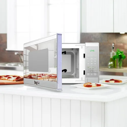 Vista 8 de Total Chef Horno microondas de 0.9 pies cúbicos - Microondas compacto de encimera, pequeño electrodoméstico de cocina de acero inoxidable con toque