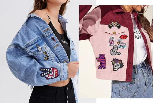 Vista 6 de Meneng Parches bordados para planchar con apliques: 30 piezas surtidas Cool Punk bordado bordado cosido parche para chaquetas ropa