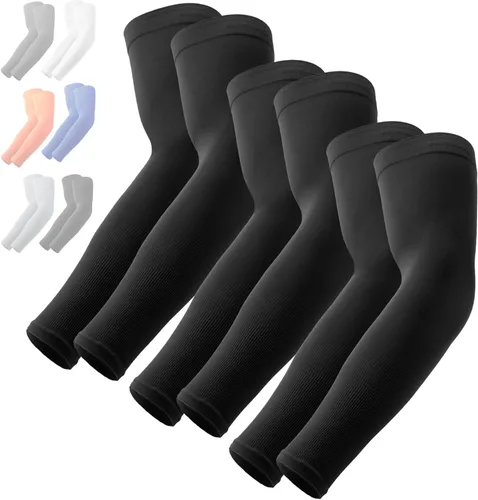 Vista 15 de Mangas de compresión de enfriamiento para hombres y mujeres, con protección solar UV UPF 50, paquete múltiple, mangas protectoras de brazos