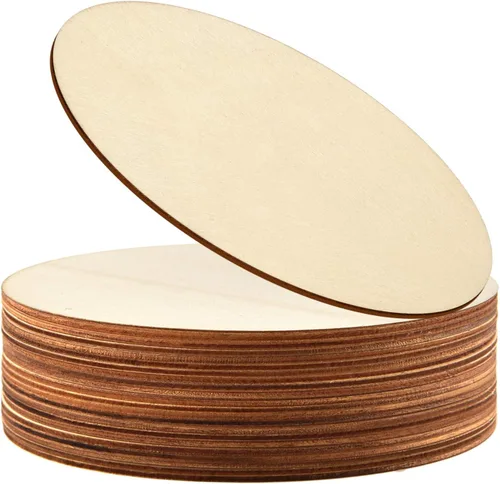 Vista 11 de Coopay 120 círculos de madera de 2 pulgadas, rebanadas de madera redondas sin terminar, recortes de madera natural para colgar puertas, pintura