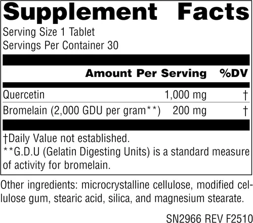 Vista 2 de Source Naturlas Quercetina 1000 con bromelina, apoyo respiratorio e inmunológico*, tabletas de 1000 mg, 30