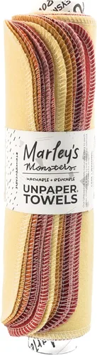 Vista 12 de Marley's Monsters Toallas sin papel - Rollo de 12 unidades, Toallas de papel reutilizables sin papel, de algodón, libres de árboles (Crepúsculo)