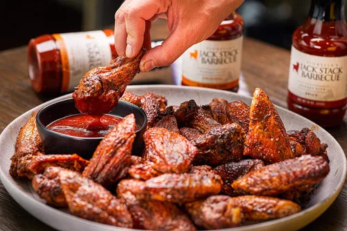 Vista 4 de Jack Stack Barbecue - Salsa de barbacoa original y picante de Kansas City, paquete de 2 unidades, salsa de barbacoa KC ahumada picante y original