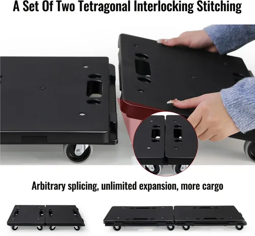 Vista 2 de Carrito para Muebles, Carrito de Transporte de 4 Ruedas Resistente, 16in-11in, Capacidad de 500lbs, Transportadores de Muebles con Ruedas, Carrito