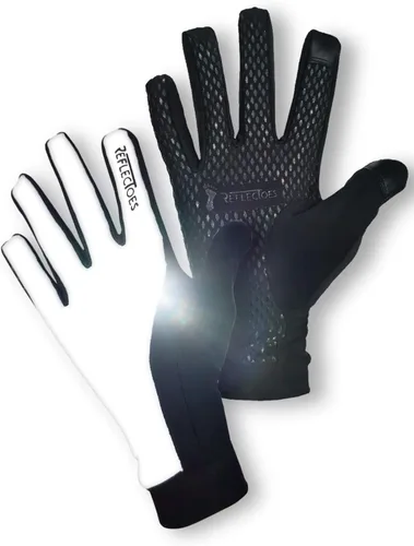 Vista 8 de ReflecToes Guantes de correr reflectantes de invierno - Guantes cálidos compatibles con pantalla táctil - Forro polar térmico - Guantes de alta