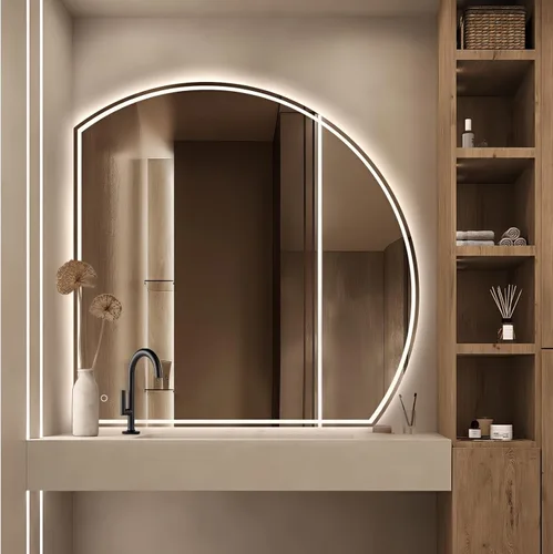 Vista 18 de Niccy Espejo LED de baño, 32"x20" pulgadas, rectangular, espejos de tocador para montar en la pared, con marco de metal, espejo inteligente