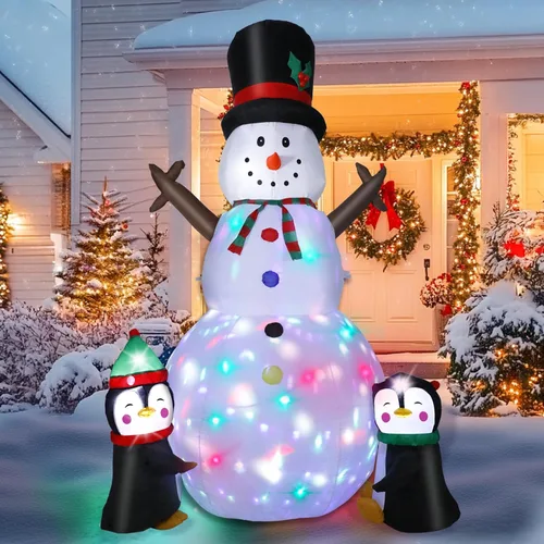 Vista 8 de Papá Noel Inflable de Navidad de 14 Pies para Exteriores, Decoraciones Inflables para Patio, Gigante de Pie Impermeable Sonriente con Bolsas