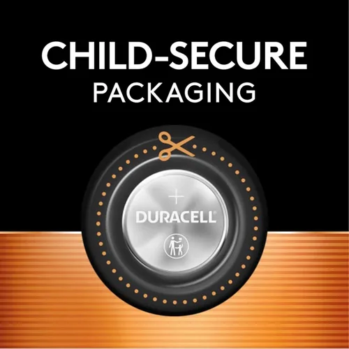 Vista 3 de Duracell Batería de litio 2025, 4 unidades (paquete de 1) características de seguridad infantil, batería de moneda de litio para llavero, control
