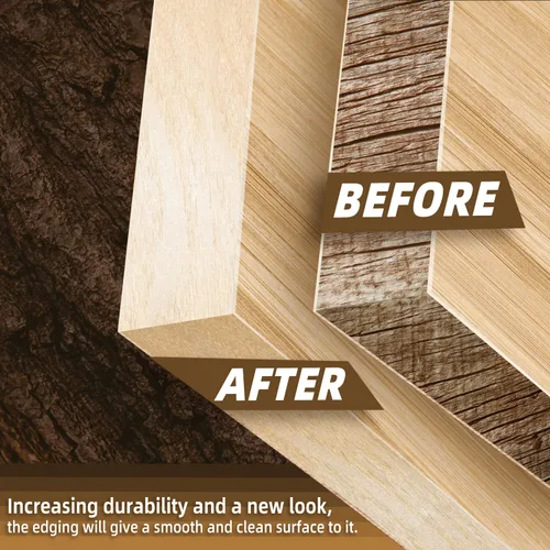 Vista 3 de GSCIT Club Bandas de borde de abedul, rollo de 1/2 pulgada x 50 pies de bandas de borde de chapa preglued flexible, bandas de cinta de madera real