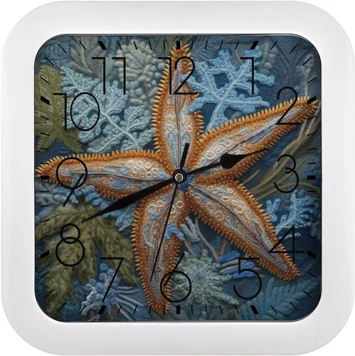 Vista 12 de 10" Square Modern Wall Clock,Americana Flag Deer Print Kitchen Clocks Wall Battery Operated,Silent Non Ticking Unique Funny Cute Wall Clock for