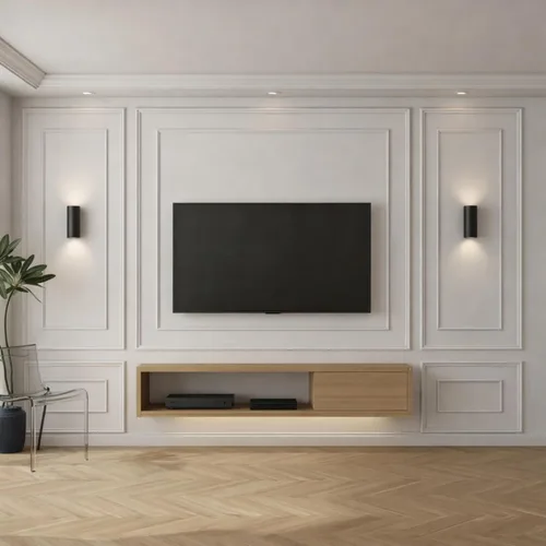 Vista 8 de Pangda Juego de 6 Kits de Molduras de Pared Despegar y Pegar Estilo de Capa Interior y Exterior Panel de Zócalo Prefabricado para Decoración