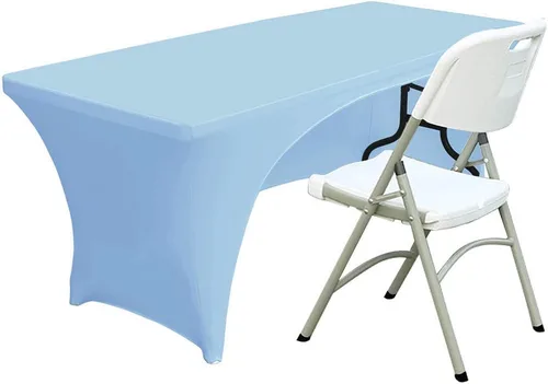 Vista 24 de ABCCANOPY - Mantel elástico de 1,2 m para mesa, ajustado, con parte trasera abierta, lavable, salvamanteles para mesas rectangulares, color negro