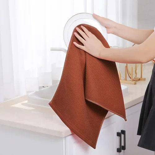 Vista 30 de Homaxy Paños de cocina de 100% algodón con tejido de gofre, ultra suaves, absorbentes, de secado rápido, 12 x 12 pulgadas, paquete de 6, amarillo