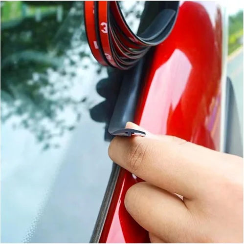 Vista 7 de Burlete para automóvil de 16.4 pies, burlete cortable para parabrisas de automóvil en forma de T, sello de techo solar con autoadhesivo, borde