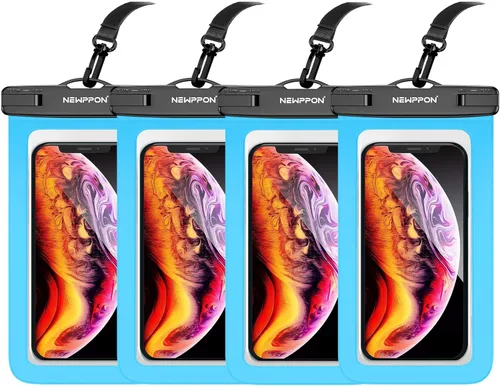 Vista 15 de Paquete de 4 bolsas flotantes impermeables para teléfono, protector flotante transparente con cordón, funda universal grande flotante a prueba