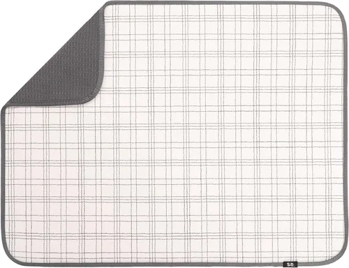 Vista 11 de S&T INC. Tapete de microfibra para secado de platos, reversible y absorbente para cocina, de 16 x 18 pulgadas, color negro