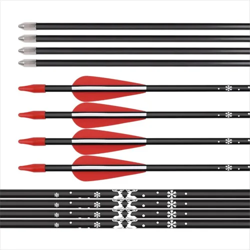 Vista 3 de YLS Flechas de tiro con arco de fibra de vidrio negras – Flechas de práctica de 30 pulgadas, perfectas para la práctica de objetivos jóvenes