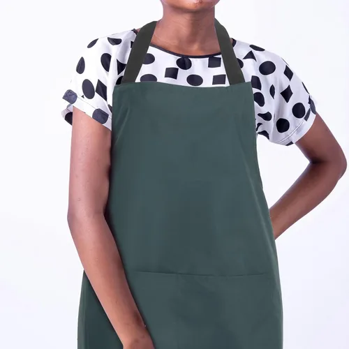 Vista 4 de SECFOU Waterproof Pvc Chef Apron with Pocket Waist Bib Apron for Men and Women Suitable for Indoor Work and Restaurant Use Olive Green