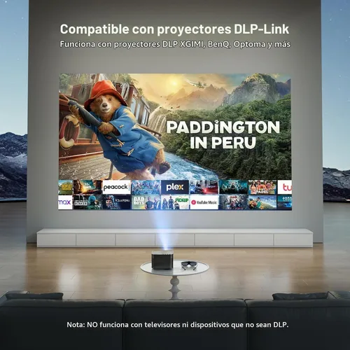 Vista 6 de DLP Link - Lentes 3D ELEPHAS 144Hz recargables para la mayoría de proyectores 3D DLP-Link: Acer, ViewSonic, BenQ Vivitek, Optoma, Panasonic, Dell