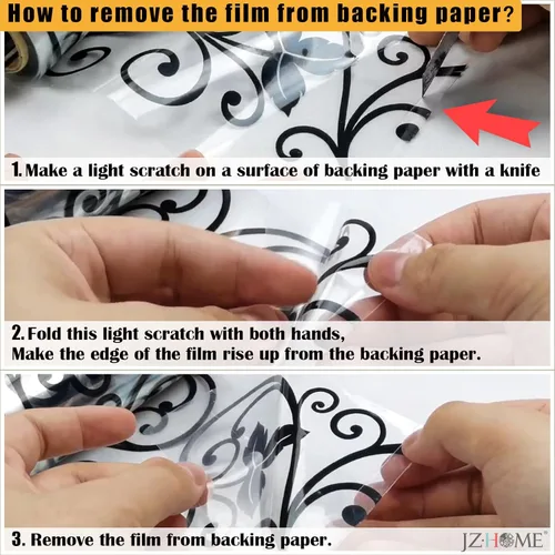 Vista 6 de 6003 Papel tapiz de encaje blanco transparente para despegar y pegar, adhesivo extraíble impermeable para ventana, autoadhesiva, enredaderas