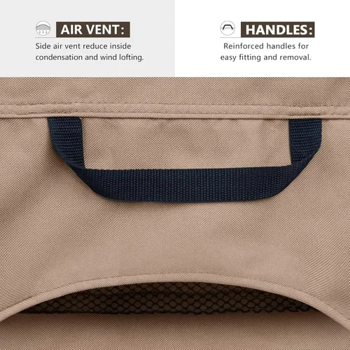 Vista 5 de ULTCOVER Cubierta otomana impermeable para patio, rectangular, para exteriores, tamaño 32 pulgadas de largo x 25 pulgadas de ancho x 18 pulgadas