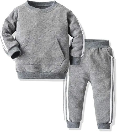 Moyikiss Studio Chándal unisex para bebés y niñas, ropa de algodón de manga larga con cremallera, chaqueta y pantalones