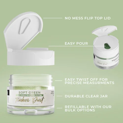 Vista 200 de Bakell - Brillantina 100% comestible, Tinker Dust®, 5 g, color negro, vegano, certificado Kosher, para pasteles, cupcakes, paletas, bebidas y postres